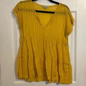 American Eagle yellow flowy top